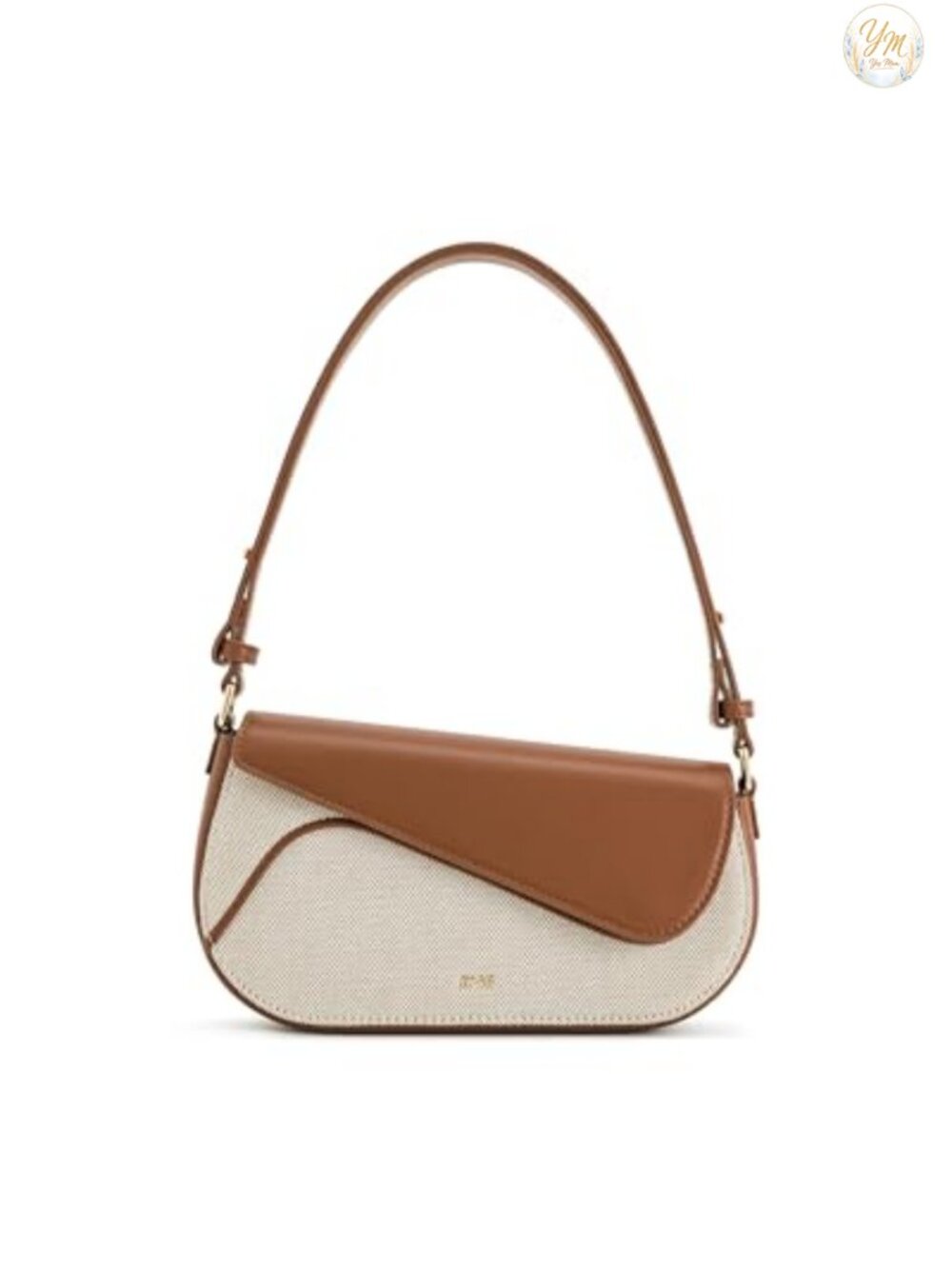 Women's Canvas Satchel Shoulder Bag Crossbody Vegan Leather Gold Hardware